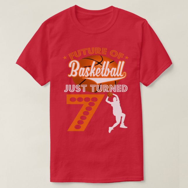 T-shirt Futur du basket-ball vient d'avoir 7 7e anniversai (Design devant)