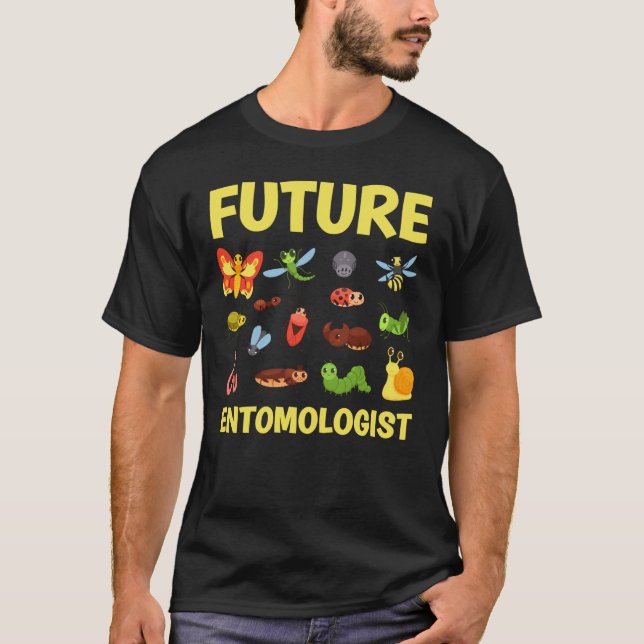 T-shirt Futur entomologiste attrapeur de bugs chasseur de  (Devant)