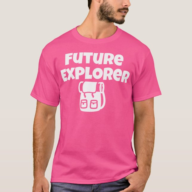 T-shirt Futur Explorer Chemise Pour Garçons Filles Camping (Devant)