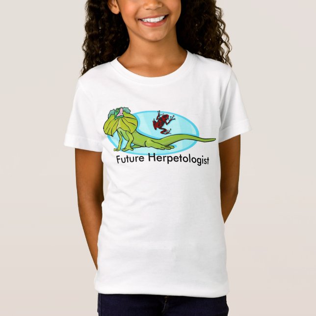 T-Shirt Futur Herpétologiste avec lézard à col frisé (Devant)