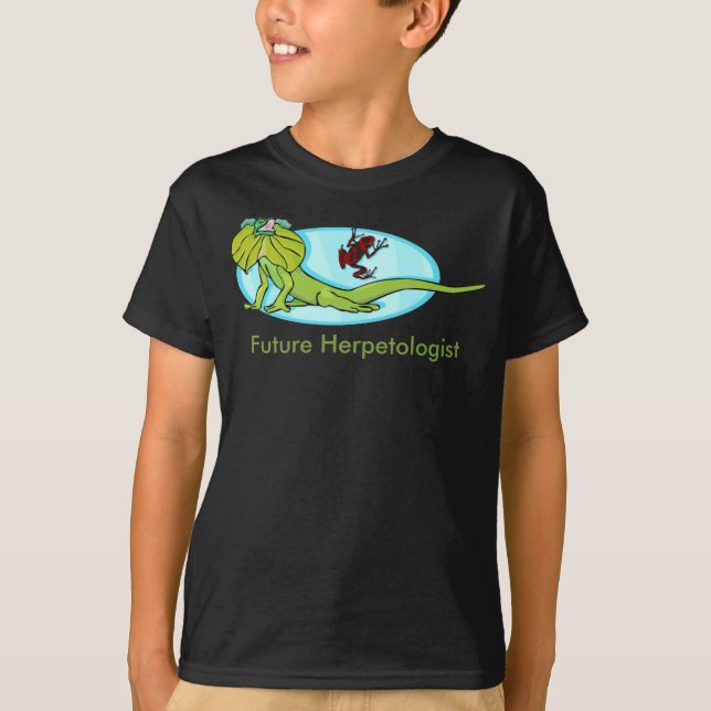 T-shirt Futur Herpétologiste avec lézard à col frisé (Devant)