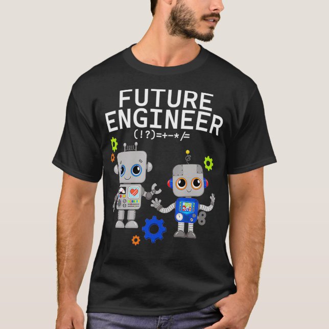 T-shirt Futur Ingénieur Costume Robot Robot Adultes Roboti (Devant)