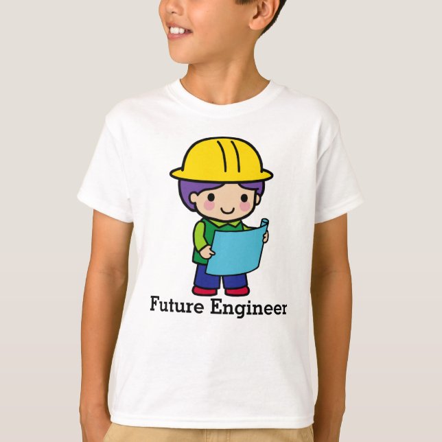 T-shirt Futur ingénieur garçon en dur jaune (Devant)
