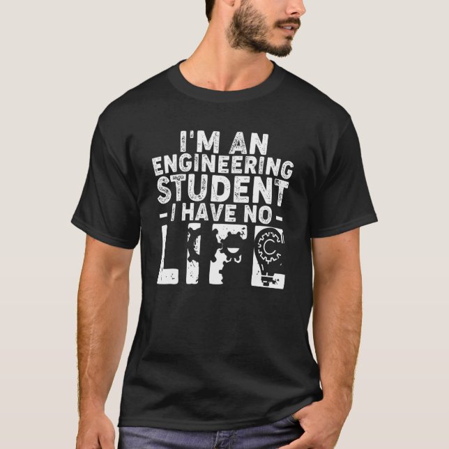 T-shirt Futur ingénieur mécanicien étudiant en génie (Devant)