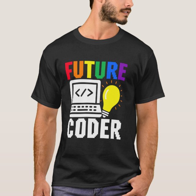 T-shirt Futur jeune codeur mignon carrière programmeur inf (Devant)