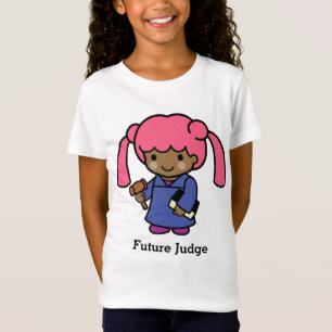 T-Shirt Futur Juge Girl avec livre et gavel