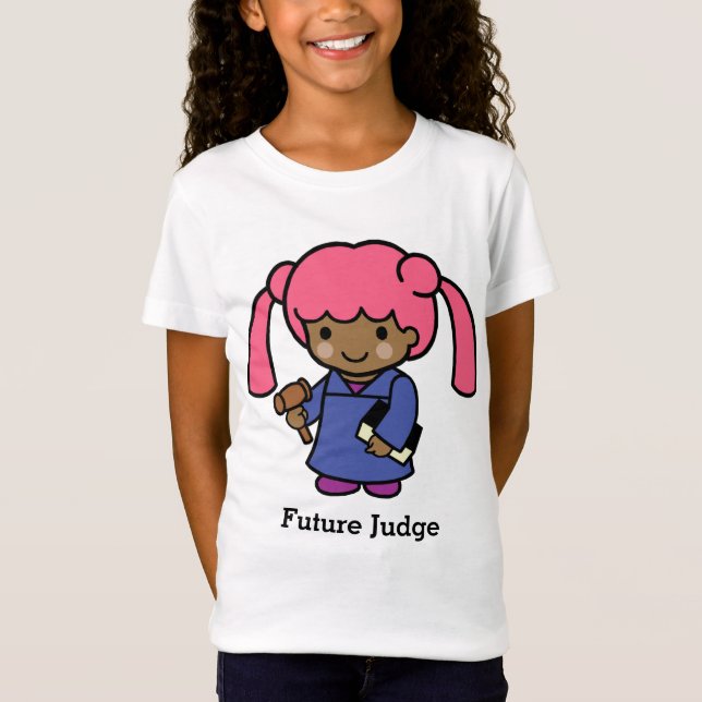 T-Shirt Futur Juge Girl avec livre et gavel (Devant)