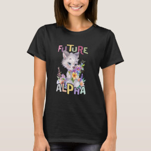 T-shirt futur loup alpha avec fleurs mignon loup animal