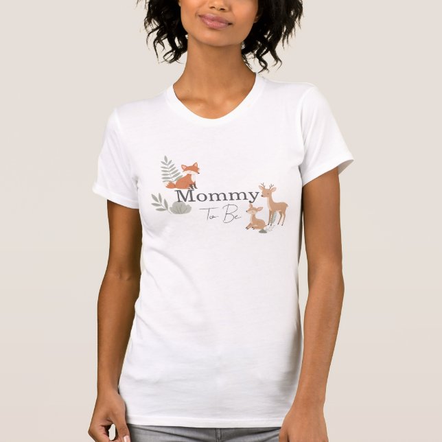 T-shirt Futur maman animal de la forêt (Devant)
