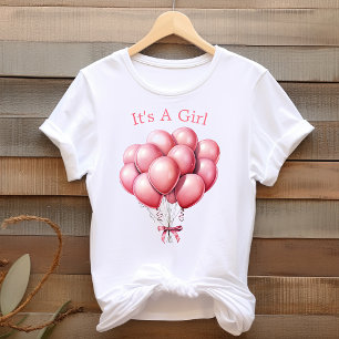 T-shirt Futur Maman Ballons Roses C'est Une Fille