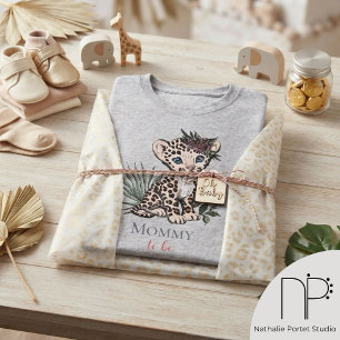 T-shirt Futur Maman Bébé Léopard Fille Shower