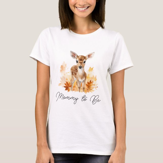 T-shirt Futur Maman Cerf de la Forêt Mignon (Devant)