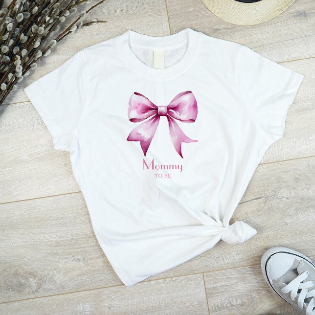 T-shirt Futur Maman Ruban à Nœud Rose (Créateur téléchargé)