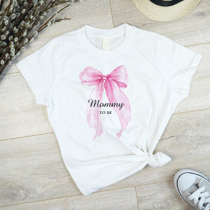 T-shirt Futur Maman Ruban Arc-en-Ciel Rose