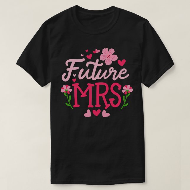 T-shirt Futur Mariage du parti Mme Bachelorette (Design devant)