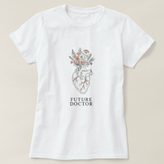 T-shirt Futur médecin | Coeur anatomique avec Bouqu Floral