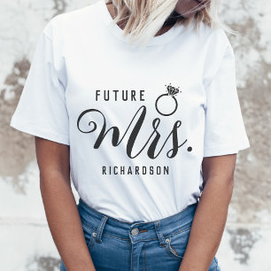 T-shirt Futur Mme Bride, Fiancé Fiançailles Cadeau personn
