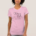 T-shirt Futur Mme Chemise de Mariage sur Mesure<br><div class="desc">Futur Mme Chemise de Mariage sur Mesure - La chemise de mariage personnalisée présente une typographie de script moderne et est personnalisée avec votre nom de famille futur. La police de caractères est accentuée d'une bague de fiançailles. Illustré en rose blush, vous pouvez cependant choisir votre style et votre couleur...</div>
