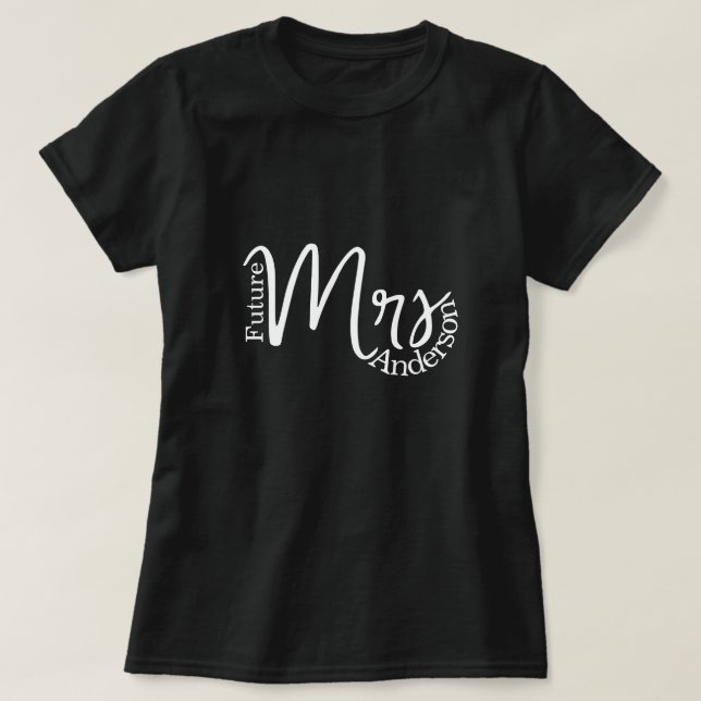 T-shirt futur moderne Mme scénario jeune mariée de la mari (Design devant)