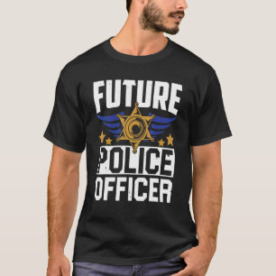 T-shirt Futur officier de police Casquette uniforme Pun