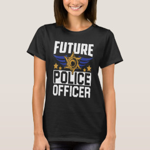 T-shirt Futur officier de police Casquette uniforme Pun