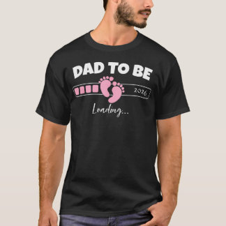 T-shirt Futur Papa 2026 Chargement Petite Fille Rose Gross
