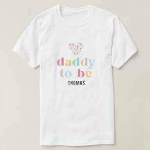 T-shirt Futur papa à la baby shower Pastel Rainbow Colors