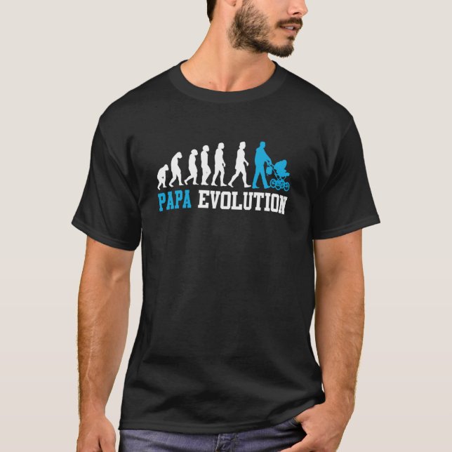 T-shirt Futur papa ÉVOLUTION DU PAPA drôle de paternité (Devant)
