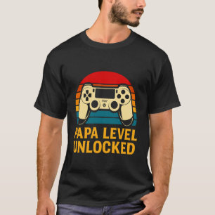 T-shirt Futur papa NIVEAU PAPA DÉBLOQUÉ Drôles de papas