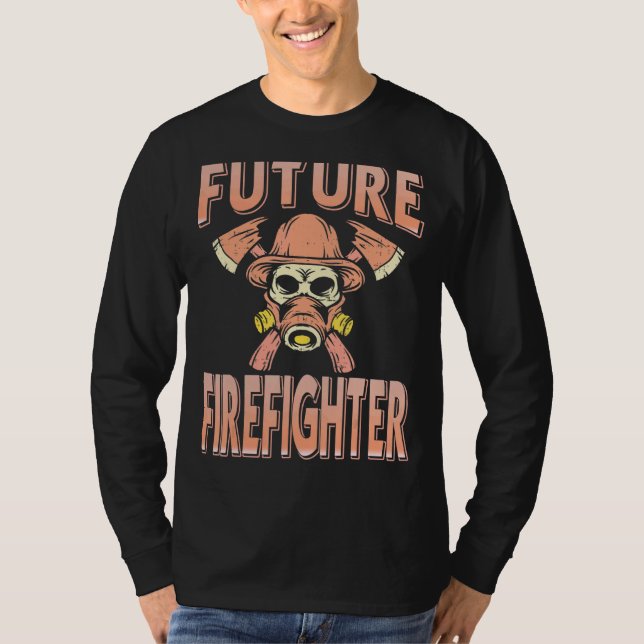 T-shirt Futur pompier Cool pompier présent (Devant)