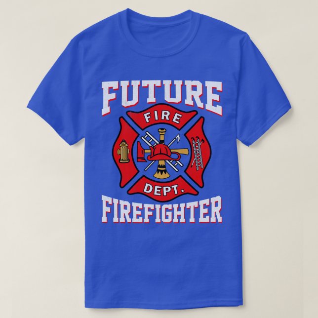 T-shirt Futur Pompier Pompier En Formation Garçons Y (Design devant)