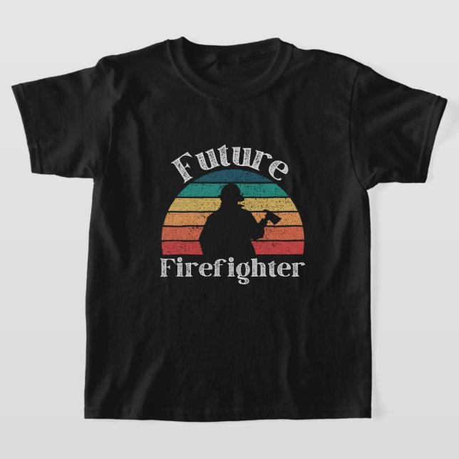 T-shirt Futur pompier vintage avec texture blanche (Poser)