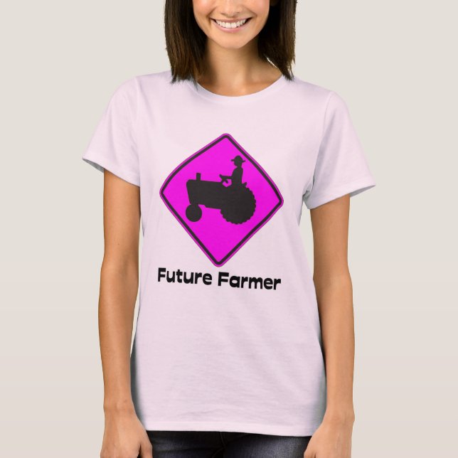 T-shirt Futur rose d'agriculteur (Devant)