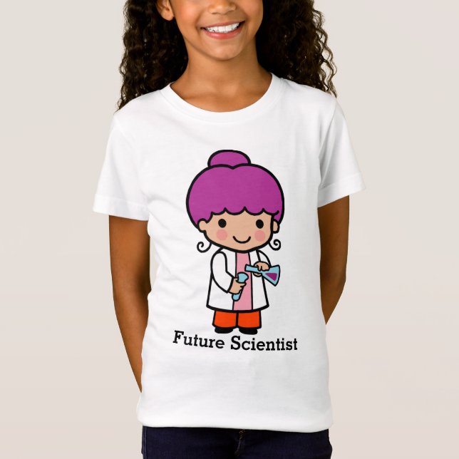 T-Shirt Futur scientifique / Fille chimiste avec flacon (Devant)