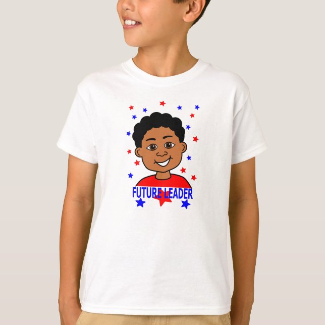 T-shirt Futur sourire de garçon du Chef de bande dessinée (Devant)