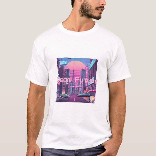 T-shirt Futur T Shirt rétro des années 80 - Synthwave Neon (Devant)
