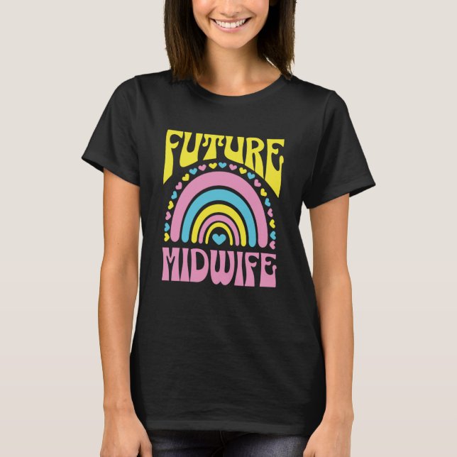 T-shirt Futur train de Midwifes Arc-en-Ciel brillant rétro (Devant)