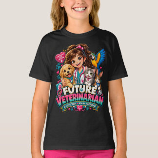 T-shirt Futur Vétérinaire Enfants Amoureux des Animaux T-S