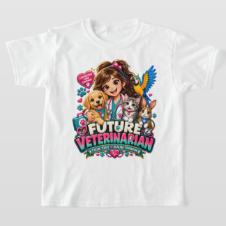 T-shirt Futur Vétérinaire Enfants Amoureux des Animaux T-S
