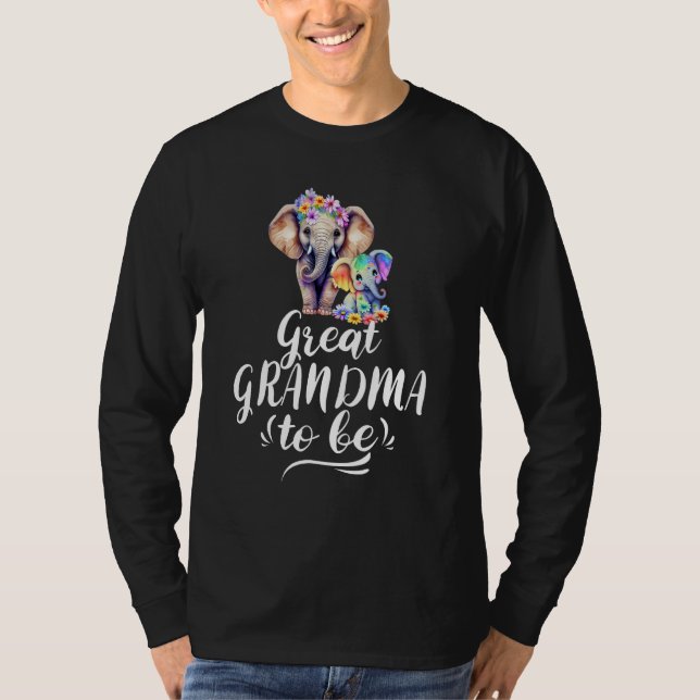 T-shirt Future Arrière-Grand-Mère éléphant Fête de Bébé Co (Devant)