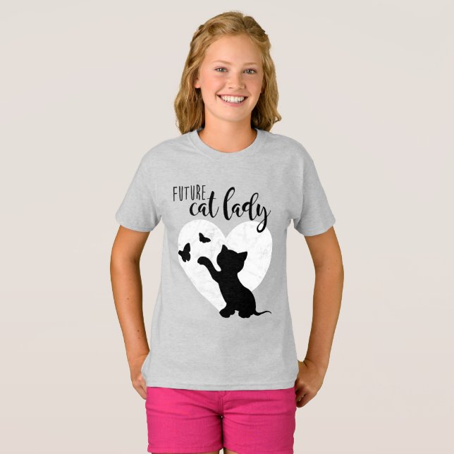 T-shirt FUTURE CHAT FEMME FILLE Kitty Chat Chemise (Devant entier)