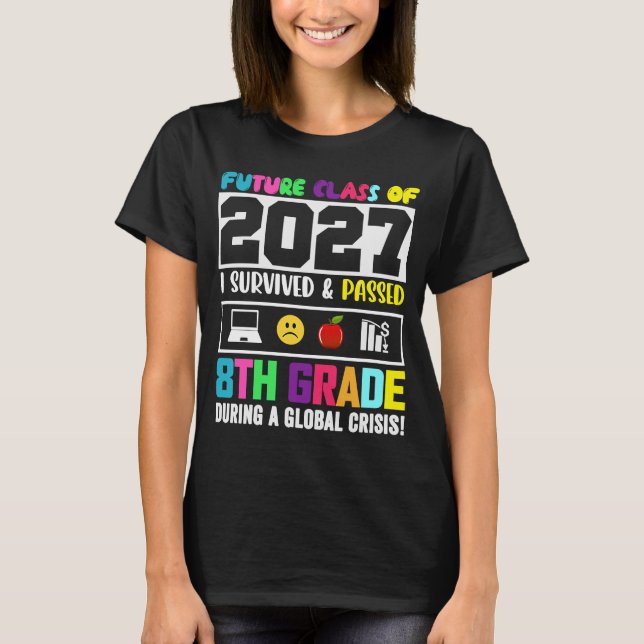 T-shirt Future Class Of 2027 8e Grade Student Graduation (Devant)