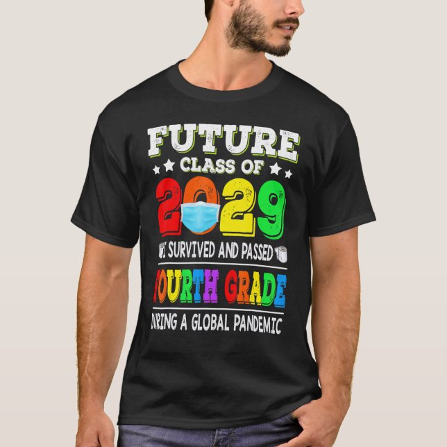 T-shirt Future Class Of 2028 2029 Retour À L'École Masque  (Devant)