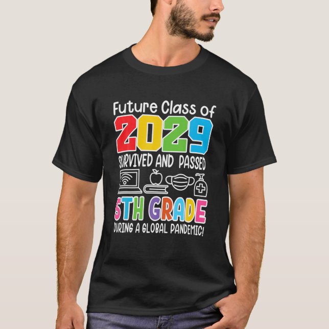 T-shirt Future Classe De 2029 I Diplôme D'École I Cinquièm (Devant)