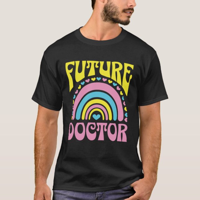 T-shirt Future Doctor Bright Retro Rainbow Doctors Trainin (Devant)