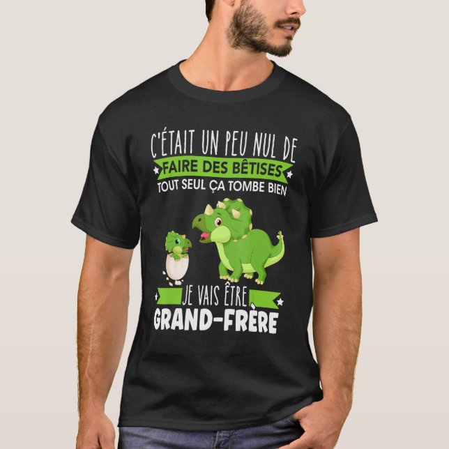 T-shirt Future Gift Big Brother Announcement Dinosaur Gift (Devant)