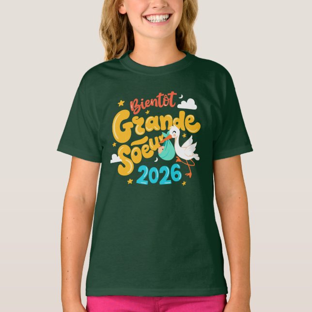 T-shirt Future Grande Sœur 2026 Je Vais être Grande Soeur  (Devant)