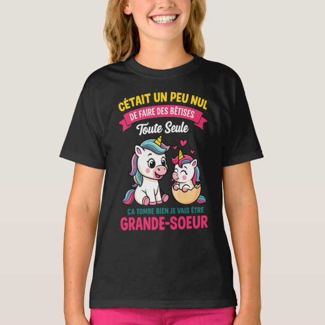 T-shirt Future Grande Soeur Bêtises Annonce Grossesse (Devant)
