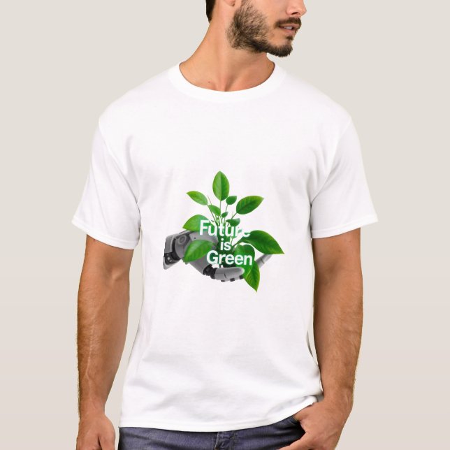 T-shirt Future is Green: Eco-Friendly Robot (Devant)