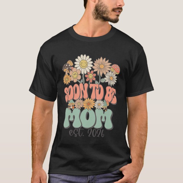 T-shirt Future Maman 2026 Enceinte Grossesse Fleur Sauvage (Devant)